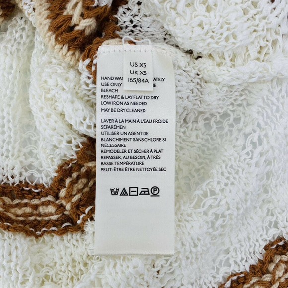 Free People Boho Marina Bay Crochet Open Knit Lightweight Lace Sweater Size XS - Picture 9 of 10